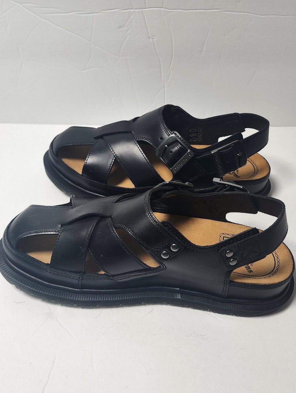 Dr Martens Archive Fisherman Womens Black Leather Dual Buckle Sandel Size 10 - Picture 7 of 13